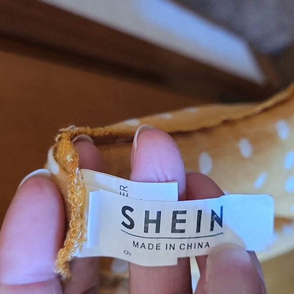 SHEIN yellow sleeveless polka dot maxi dress - Picture 8 of 10